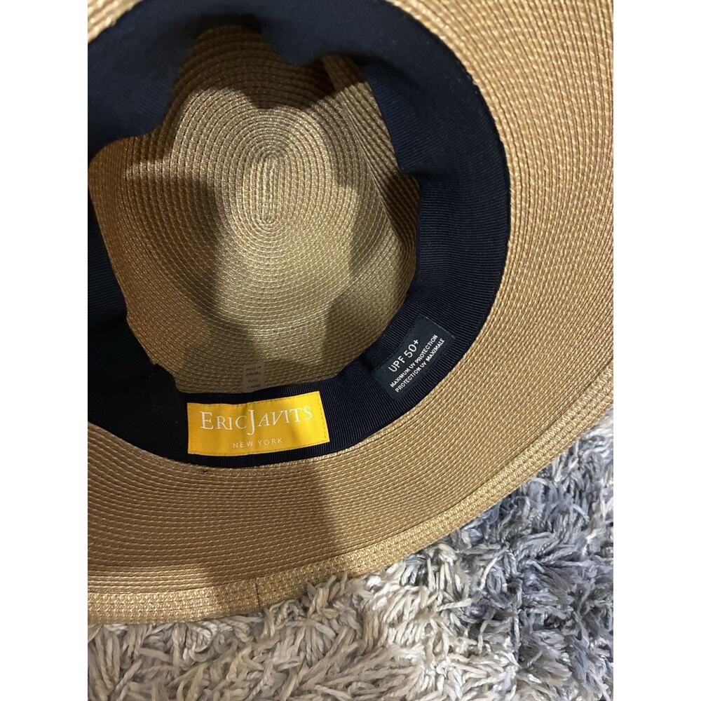 Eric Javits Daphne Natural Wide Brim Straw Squishee Fedora Packable Sun Hat - Picture 5 of 7